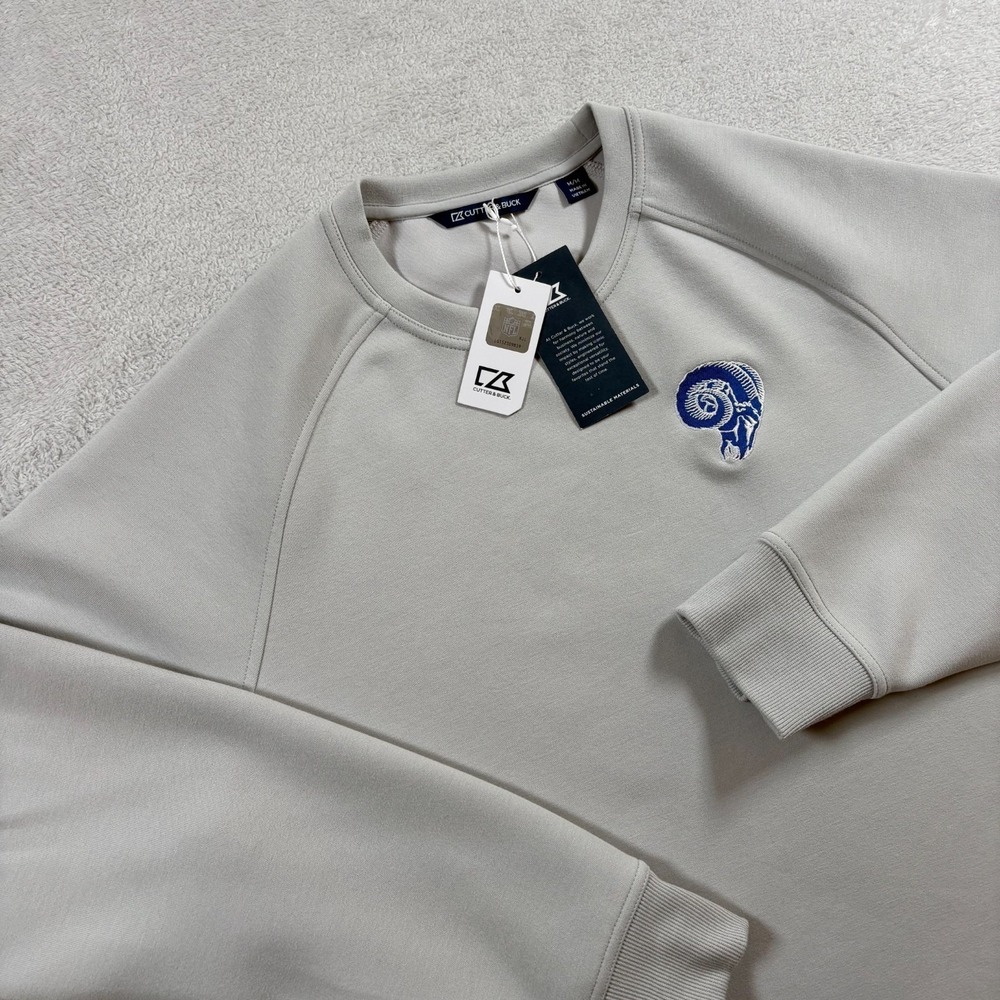 Los Angeles Rams Sweatshirt Mens Medium Gray Cutter & Buck Football NFL Roam Eco